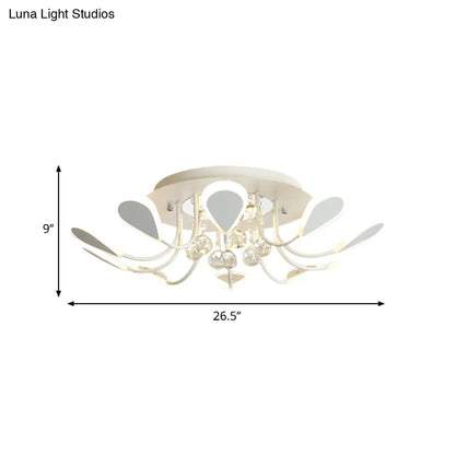 DecorBites™ DecorBites™ Teardrop Flushmount Bevel Cut Glass Ceiling Fixture - Modern Style, Black/White, 10/12 Bulbs, Warm/White Light