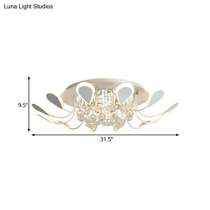 DecorBites™ DecorBites™ Teardrop Flushmount Bevel Cut Glass Ceiling Fixture - Modern Style, Black/White, 10/12 Bulbs, Warm/White Light