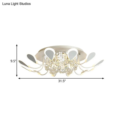 DecorBites™ DecorBites™ Teardrop Flushmount Bevel Cut Glass Ceiling Fixture - Modern Style, Black/White, 10/12 Bulbs, Warm/White Light