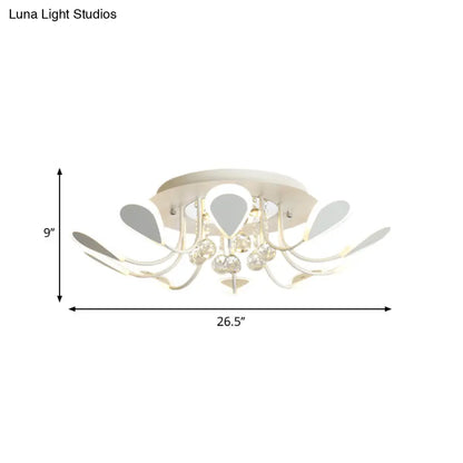 DecorBites™ DecorBites™ Teardrop Flushmount Bevel Cut Glass Ceiling Fixture - Modern Style, Black/White, 10/12 Bulbs, Warm/White Light