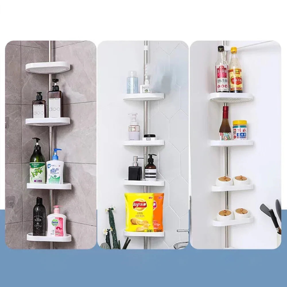 Telescopic Shower Rack Organizer - Rust-Proof Stainless Steel - 4 Tier