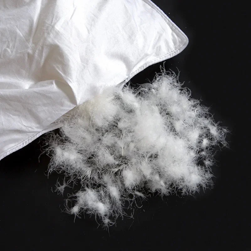 White goose down quilt with fluffy white pillow filling and thickened core for warmth and comfort in single cotton quilt