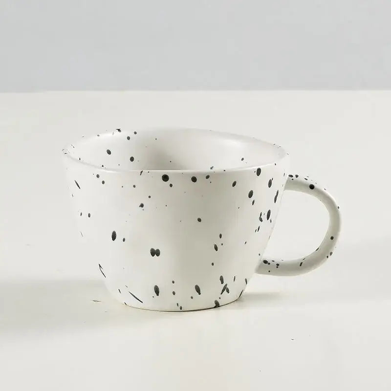 White ceramic mug with black speckles from decorbites creative ceramic espresso cup set for dining room use