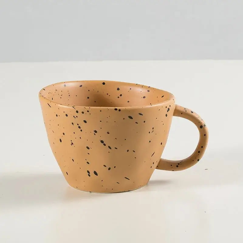 Terracotta speckled creative ceramic espresso cup set featuring a ceramic mug ideal for dining room decorbites cup set