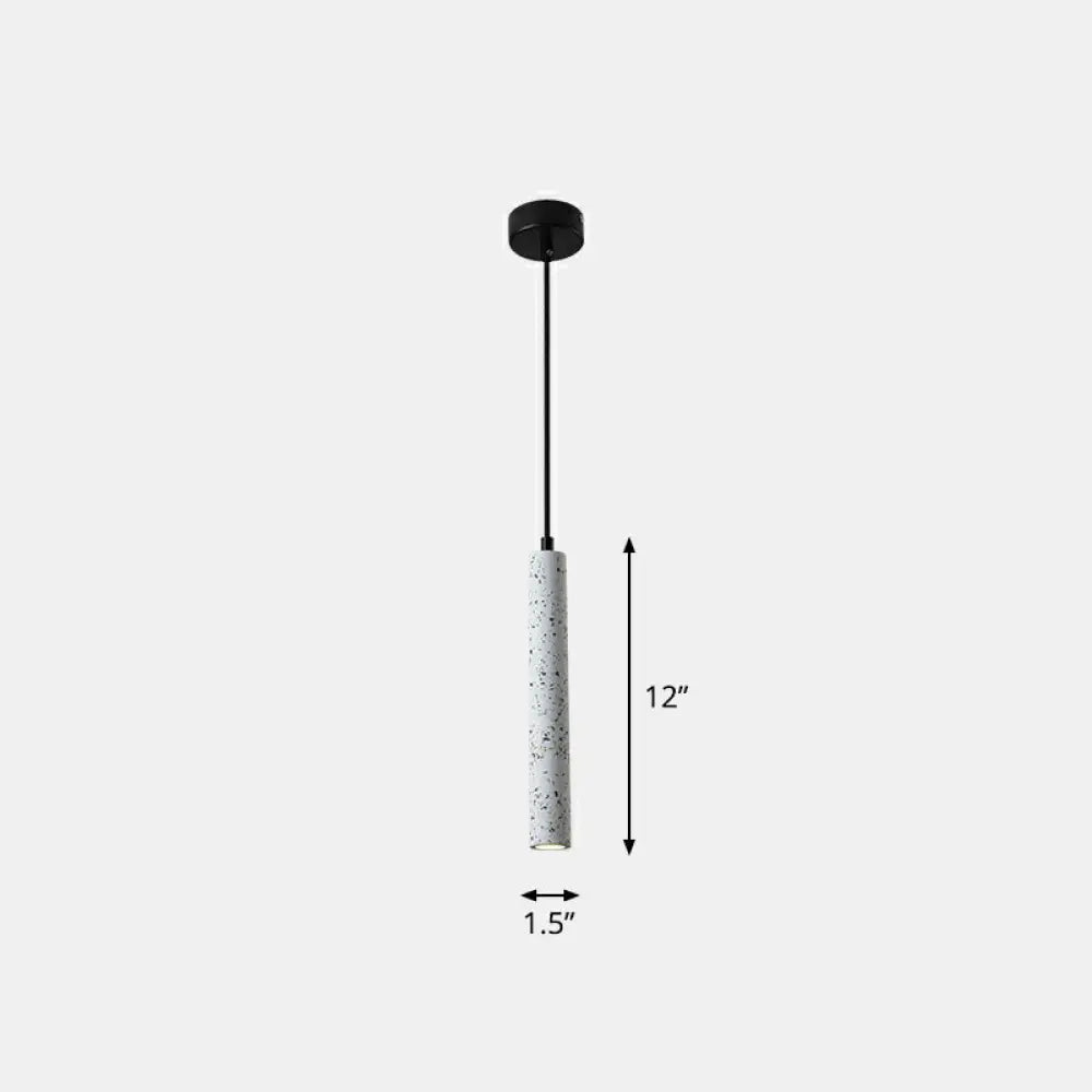 Terrazzo Dining Room Pendant Light - Minimalist Tube LED Spotlight for Hanging Ceiling