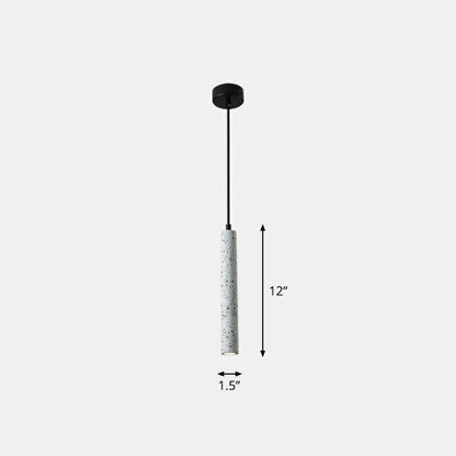 Terrazzo Dining Room Pendant Light - Minimalist Tube LED Spotlight for Hanging Ceiling