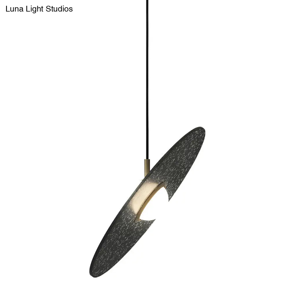 Terrazzo Disc Single-Bulb Pendant Light: Minimalistic Ceiling Suspension for Table