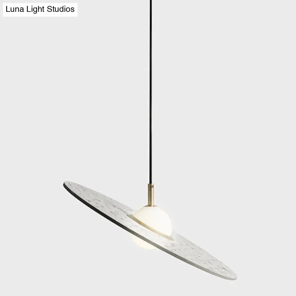 Terrazzo Disc Single-Bulb Pendant Light: Minimalistic Ceiling Suspension for Table