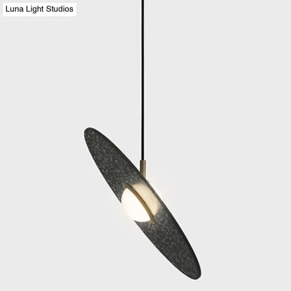 Terrazzo Disc Single-Bulb Pendant Light: Minimalistic Ceiling Suspension for Table