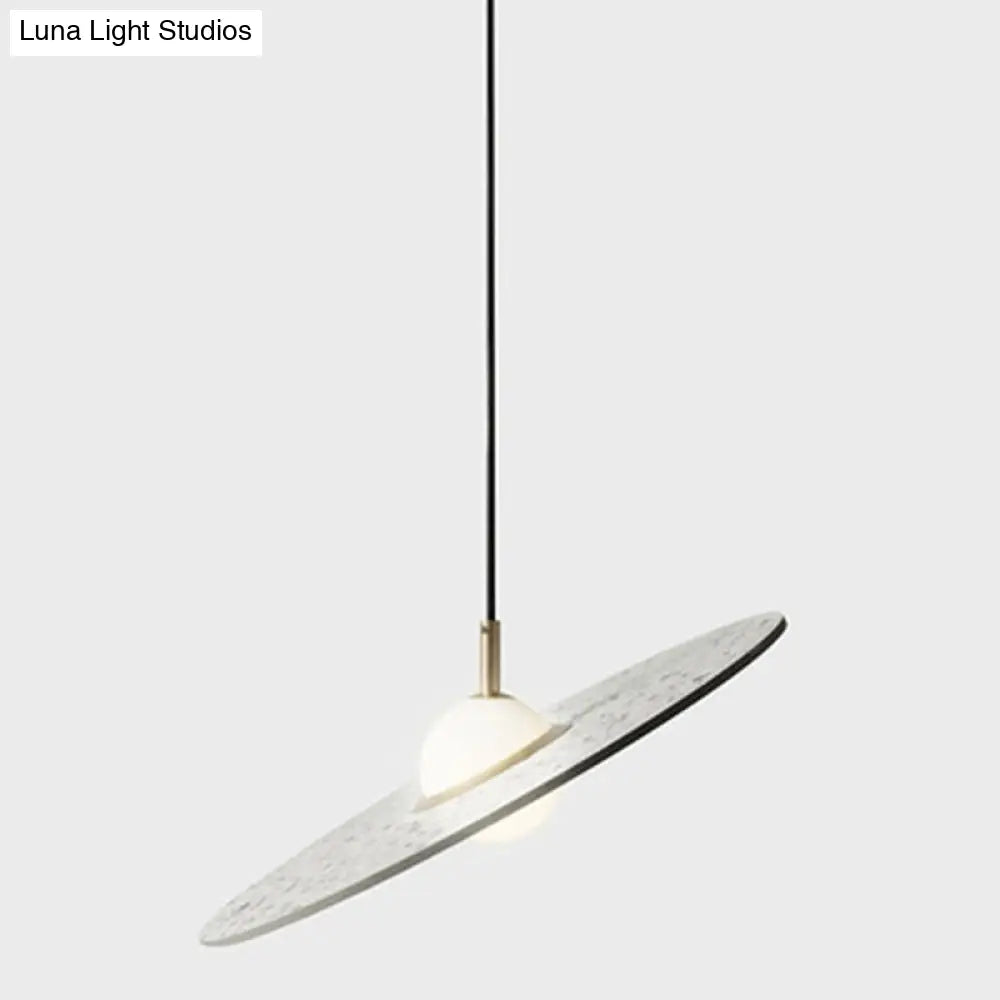 Terrazzo Disc Single-Bulb Pendant Light: Minimalistic Ceiling Suspension for Table