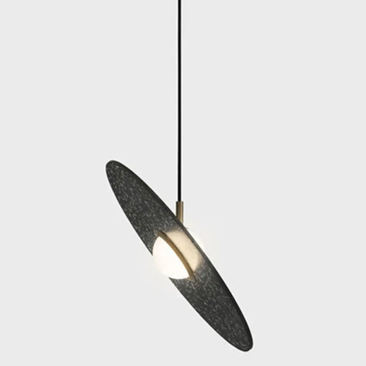 Terrazzo Disc Single-Bulb Pendant Light: Minimalistic Ceiling Suspension for Table