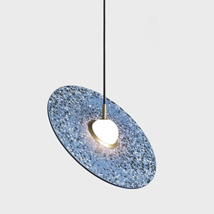 Terrazzo Disc Single-Bulb Pendant Light: Minimalistic Ceiling Suspension for Table