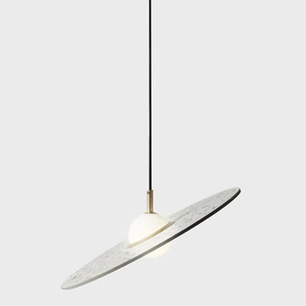 Terrazzo Disc Single-Bulb Pendant Light: Minimalistic Ceiling Suspension for Table