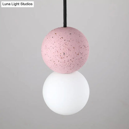 Terrazzo Gourd Hanging Lamp - Opal Glass Shade, 1-Light Bar Pendant Lighting