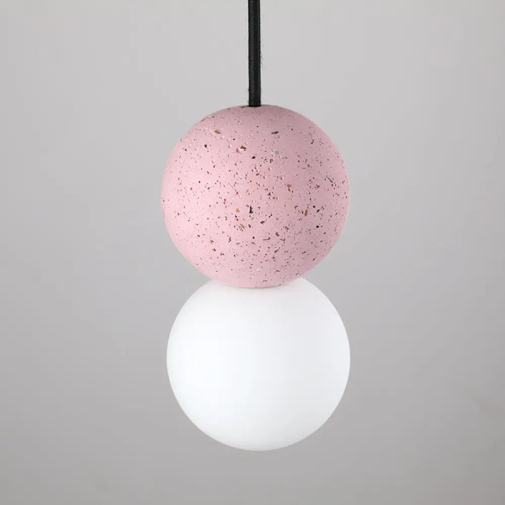 Terrazzo Gourd Hanging Lamp - Opal Glass Shade, 1-Light Bar Pendant Lighting