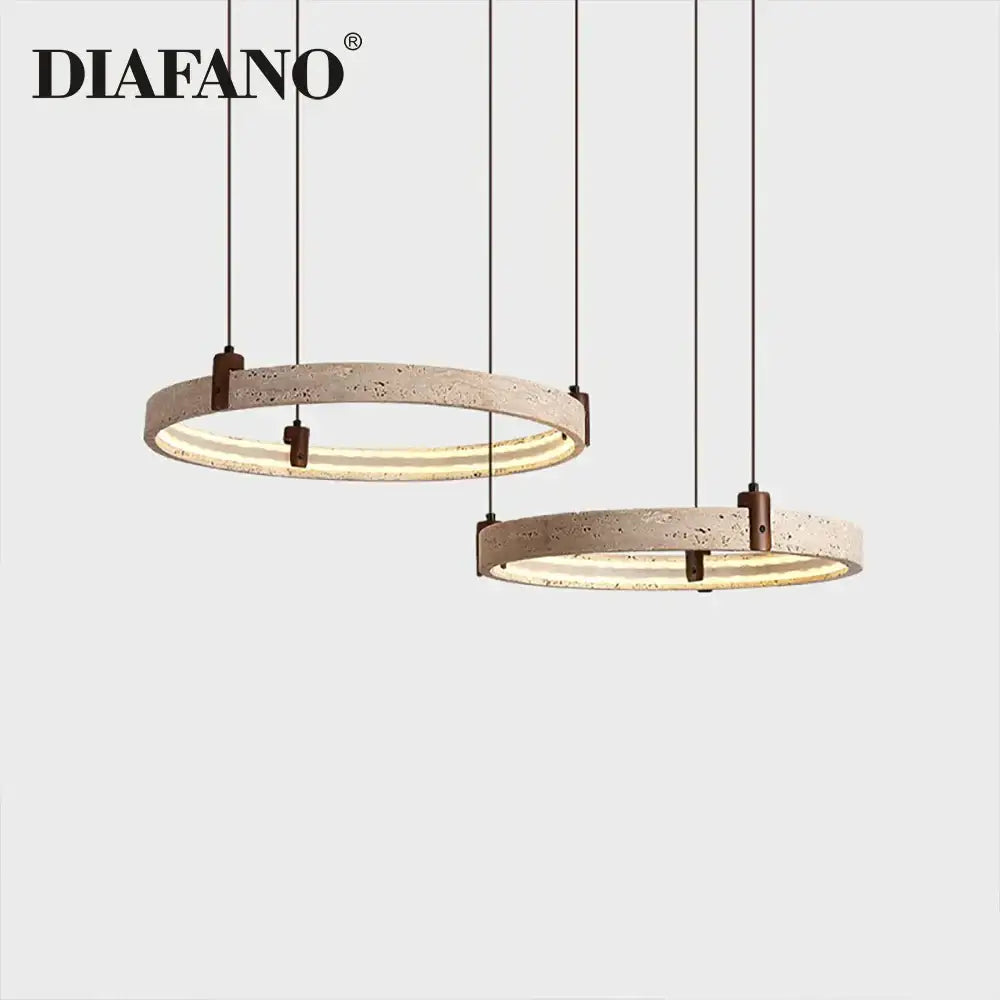 Modern textured beige decorbites cave stone chandelier pendant light with warm led glow for living room decor