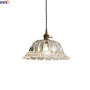 Textured clear glass led pendant light with brass fixture and twisted cord for kitchen decorbites clear glass lighting