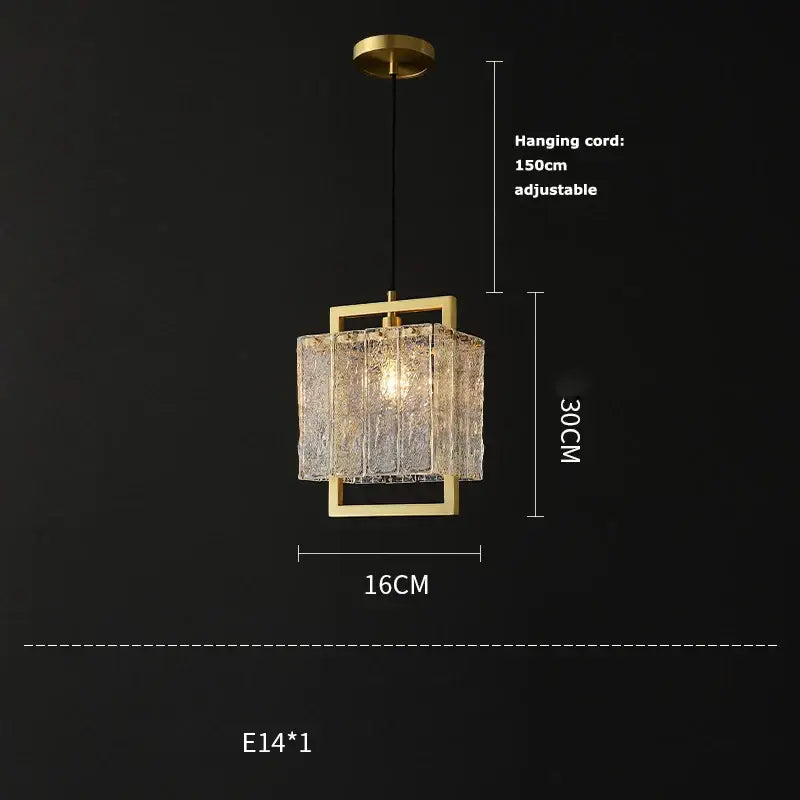 Gold-framed dimmable led copper glass chandelier with textured translucent shade for living room decorbites dimmable led