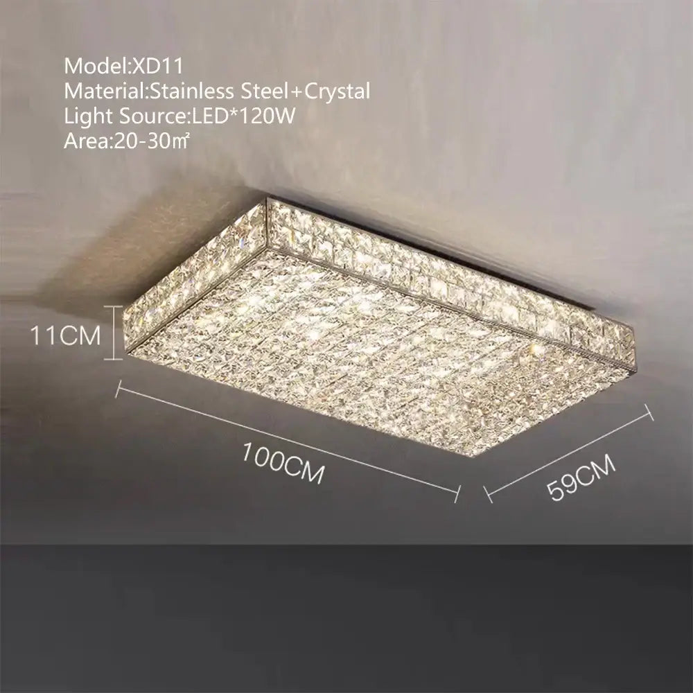 Textured gold crystal led rectangle chandelier with stainless steel frame and sparkling crystal grid for dining room decorbites crystal led