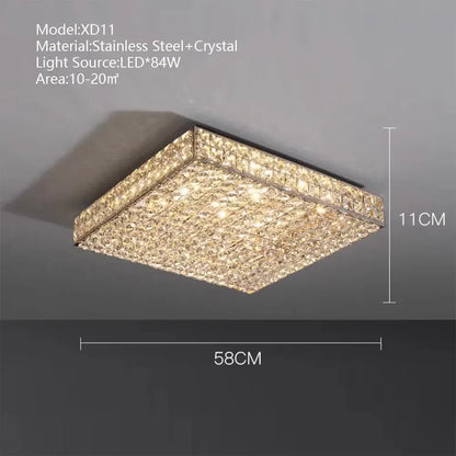 Textured gold crystal led rectangle chandelier with sparkling decorbites crystal led design and stainless steel frame for dining room decor
