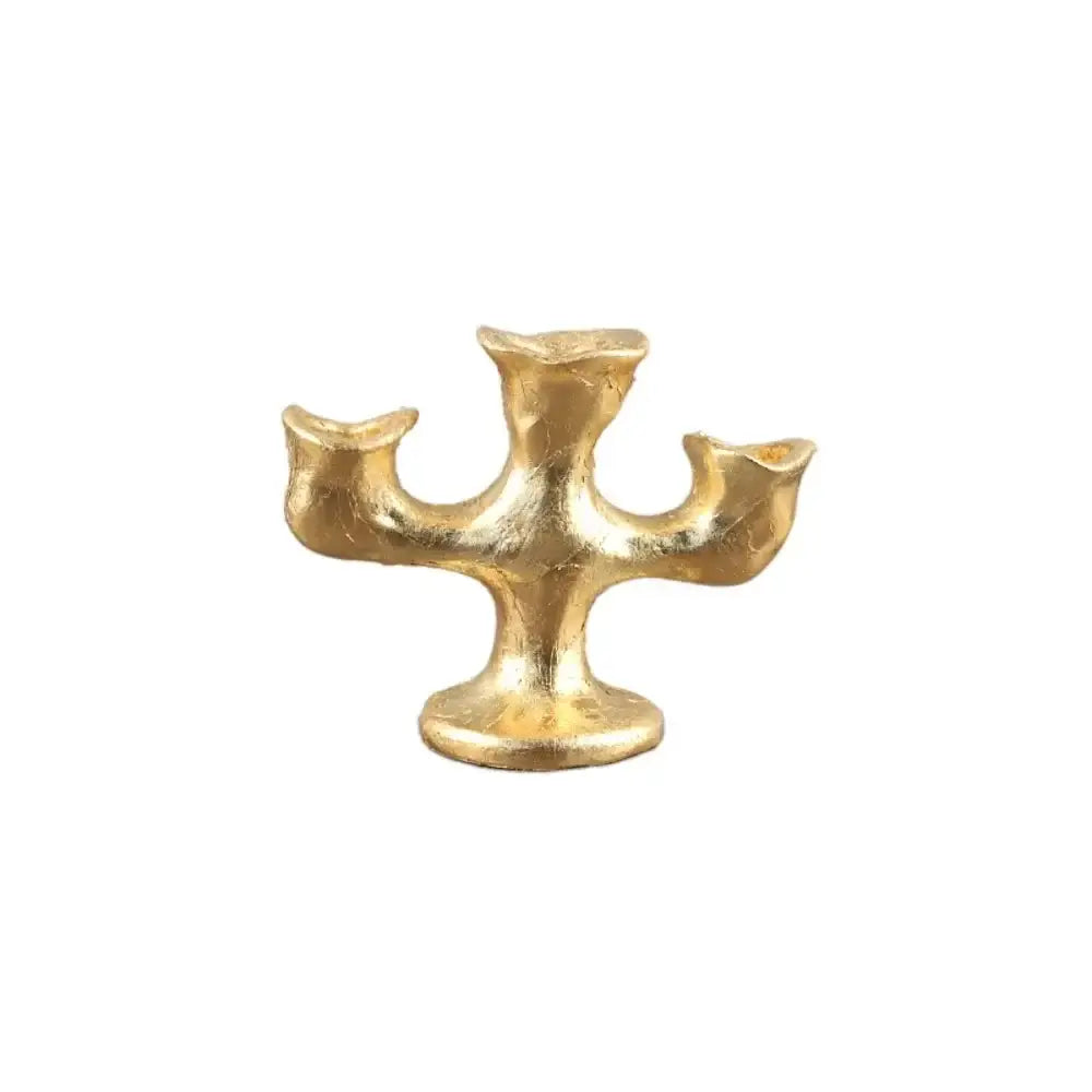 Gold resin candle holders textured gold resin three-armed candelabra dining room centerpiece decorbites gold resin