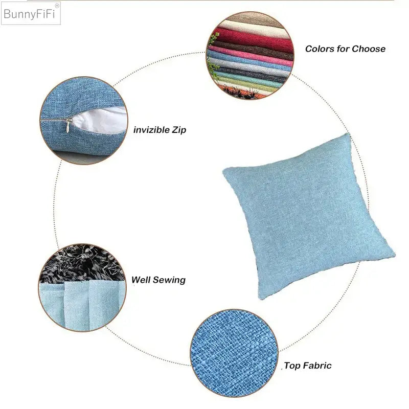 Light blue textured fabric cushion cover with invisible zipper and well-sewn edges for ivory sofa decorbites ivory sofa cushion