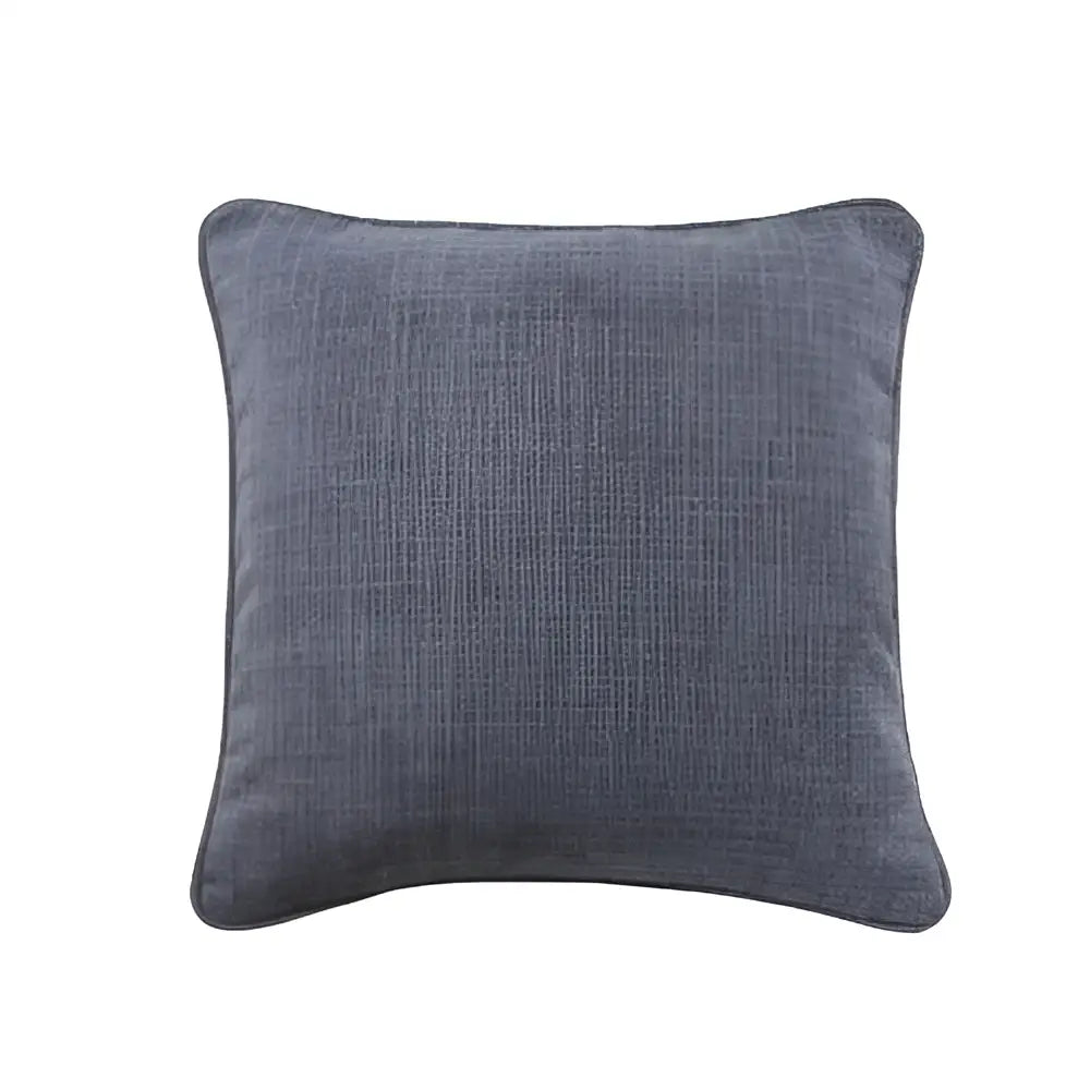A dark gray square pillow cover with textured cotton linen fabric for living room decorbites cotton linen collection