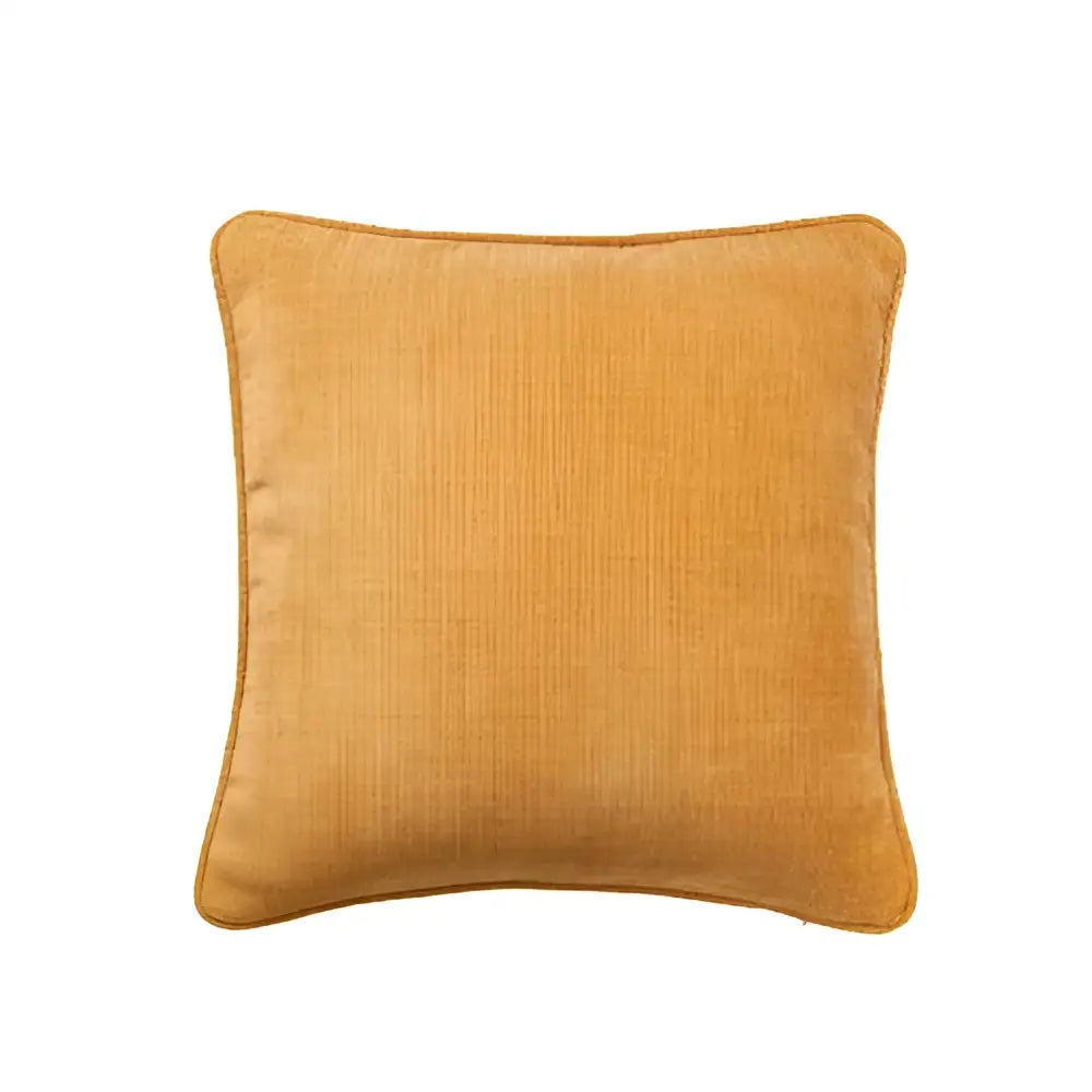 A square mustard yellow pillow cover with textured cotton linen fabric ideal for living room decorbites cotton linen