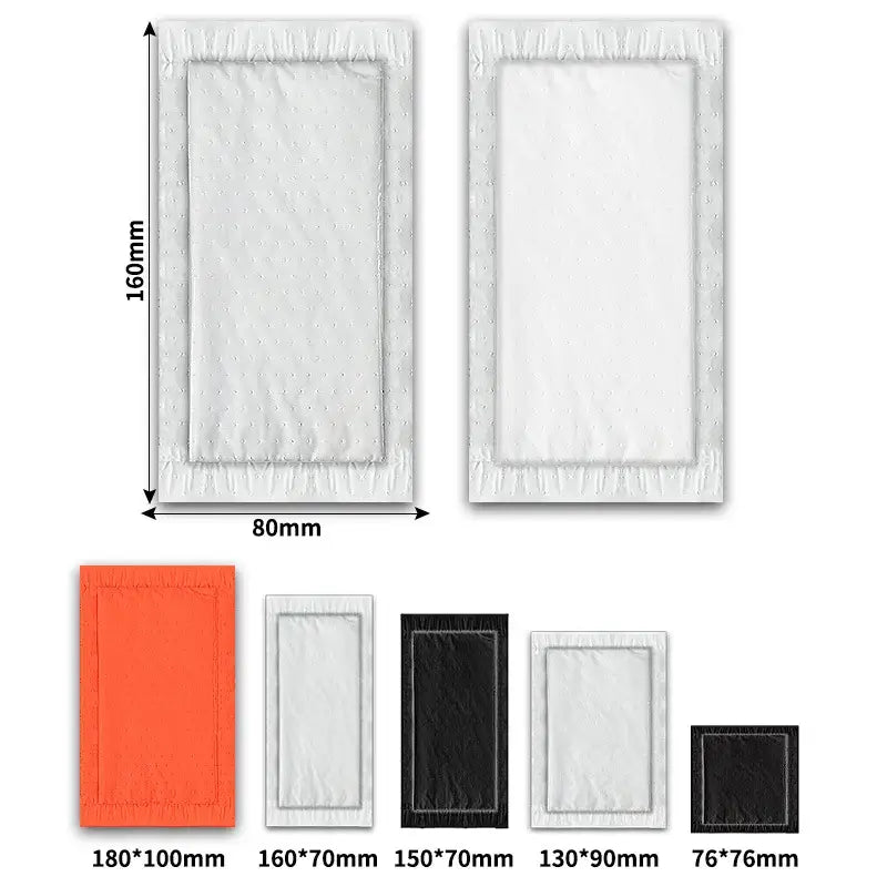 Textured white silicone kitchen absorbent pads with stitched edges in various sizes by decorbites kitchen absorbent