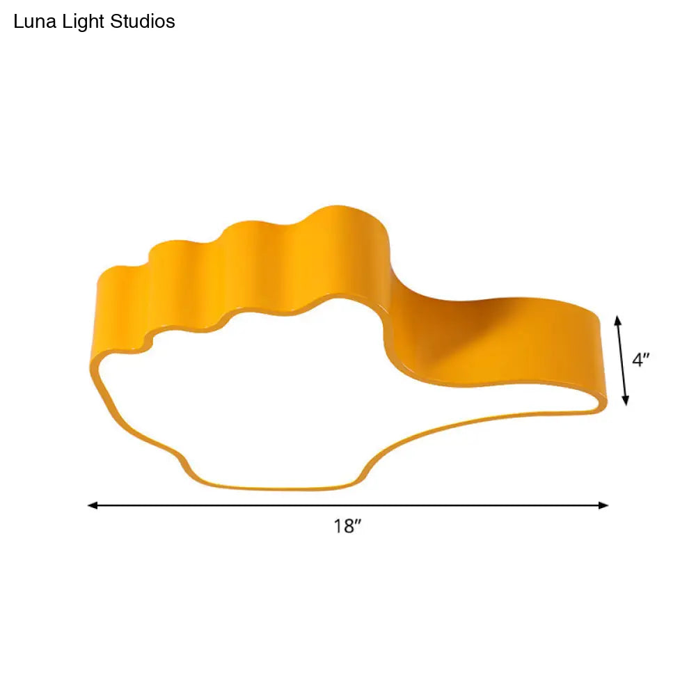 DecorBites™ DecorBites™ Thumbs Up  Cartoon LED Flush Mount Ceiling Light Fixture in Yellow for Kids Room