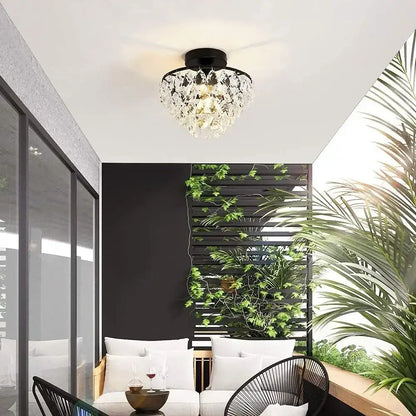 Black crystal led chandelier with sleek modern design and sparkling faceted crystals for ceiling lamp decorbites crystal led