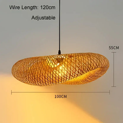 Tiered golden lattice decorbites bamboo chandelier with adjustable wire and warm glow for dining room lighting