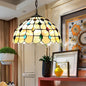 Tiffany Beige Pendant Light with Stained Glass Shade - Elegant Study Ceiling Fixture