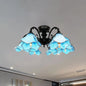 Tiffany Blue Chandelier: 6-Light Bookstore Flower Pendant Light with Creative Art Glass - Perfect for Hotels!