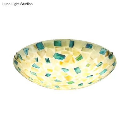 DecorBites™ DecorBites™ Tiffany Ceiling Light, Medium Flush Mount Fixture - Decorative Mosaic Bowl Shade for Bedrooms