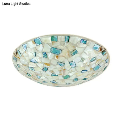 DecorBites™ DecorBites™ Tiffany Ceiling Light, Medium Flush Mount Fixture - Decorative Mosaic Bowl Shade for Bedrooms