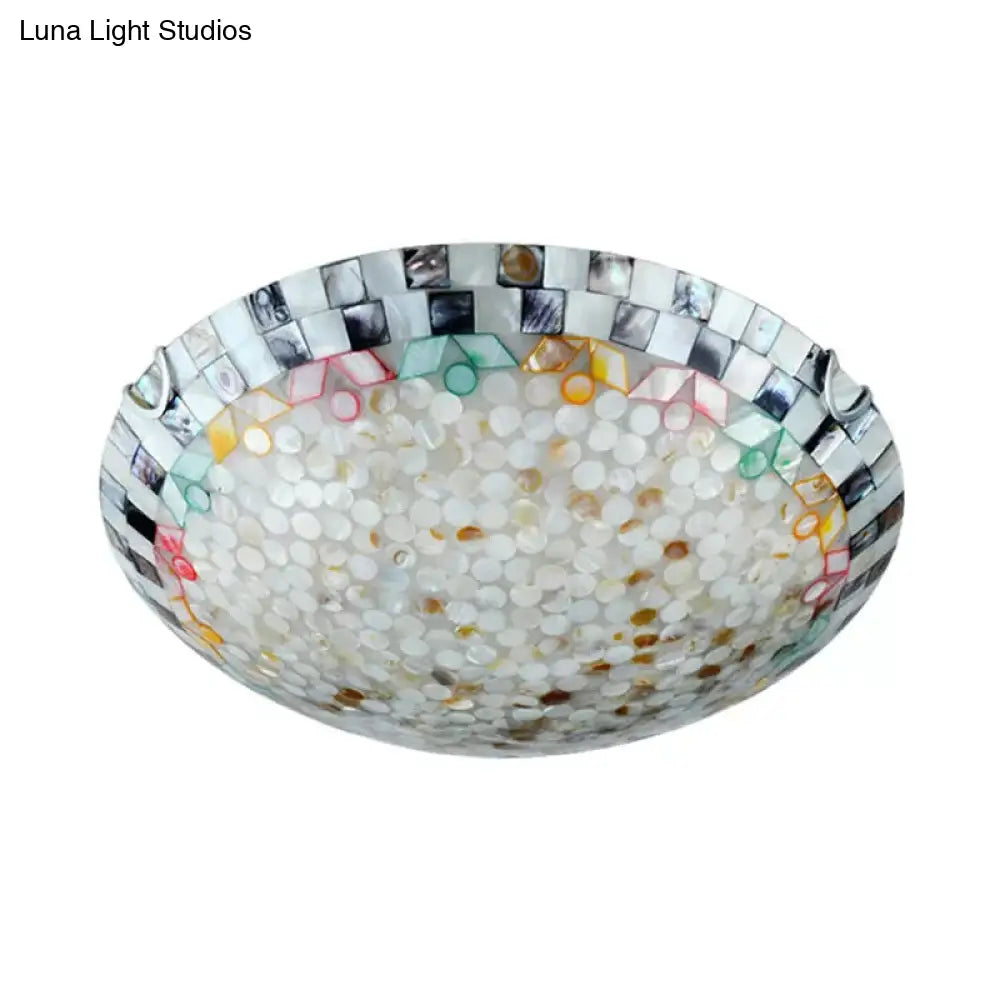 DecorBites™ DecorBites™ Tiffany Ceiling Light, Medium Flush Mount Fixture - Decorative Mosaic Bowl Shade for Bedrooms