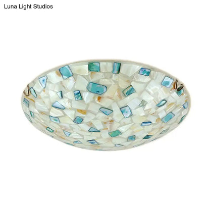 DecorBites™ DecorBites™ Tiffany Ceiling Light, Medium Flush Mount Fixture - Decorative Mosaic Bowl Shade for Bedrooms