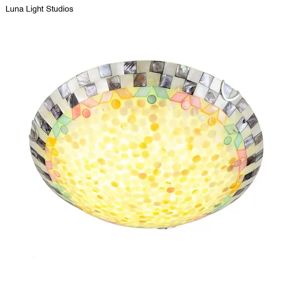 DecorBites™ DecorBites™ Tiffany Ceiling Light, Medium Flush Mount Fixture - Decorative Mosaic Bowl Shade for Bedrooms