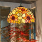 Tiffany Ceiling Pendant Lamp – Sunflower Orange Glass Shade, 1 Bulb, for Living Room Hanging