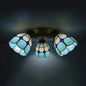 Tiffany Dome Stained Glass Ceiling Fixture with 3 Lights - Flush Mount Light in Colorful Hues, Perfect for Dining Room