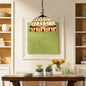 Tiffany Jeweled Pendant Lamp: Circle/Gem Pattern, Stained Glass Shade, Chain Included, Ideal for Dining Rooms