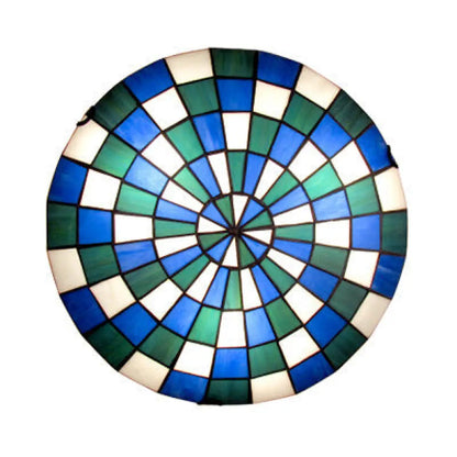 DecorBites™ DecorBites™ Tiffany Mosaic Dome Ceiling Mount Stained Glass Ceiling Lamp - Blue Kitchen Lighting