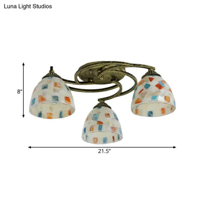 DecorBites™ DecorBites™ Tiffany Shell Dome Ceiling Light - 3/9/11 White Flush Mount for Living Room