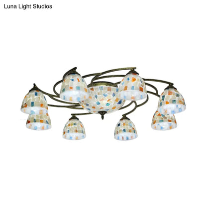 DecorBites™ DecorBites™ Tiffany Shell Dome Ceiling Light - 3/9/11 White Flush Mount for Living Room