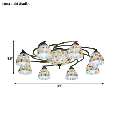 DecorBites™ DecorBites™ Tiffany Shell Dome Ceiling Light - 3/9/11 White Flush Mount for Living Room