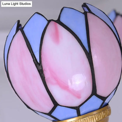 Tiffany Stained Glass Flower Chandelier - Gold 3/5/6 Light Pendant for Living Room Ceiling