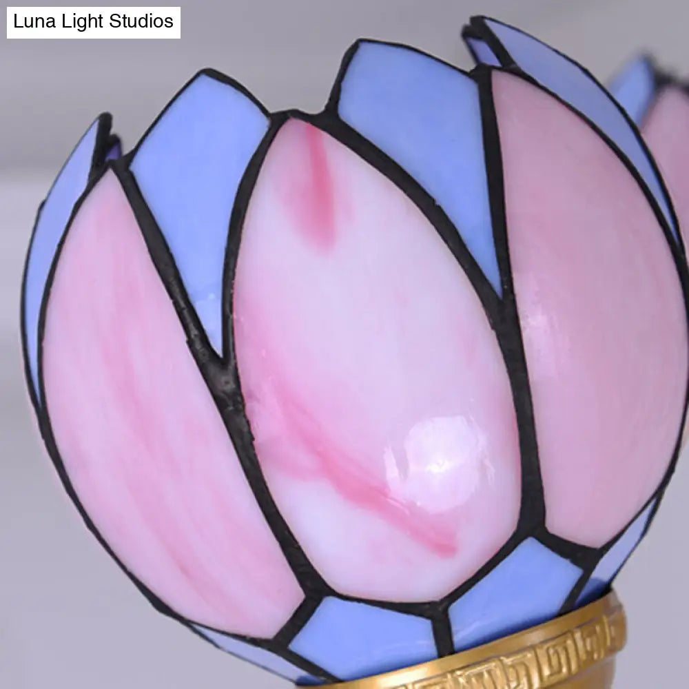 Tiffany Stained Glass Flower Chandelier - Gold 3/5/6 Light Pendant for Living Room Ceiling