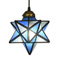 Tiffany Star Shade Pendant Light with Clear Glass Down Lighting