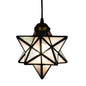 Tiffany Star Shade Pendant Light with Clear Glass Down Lighting